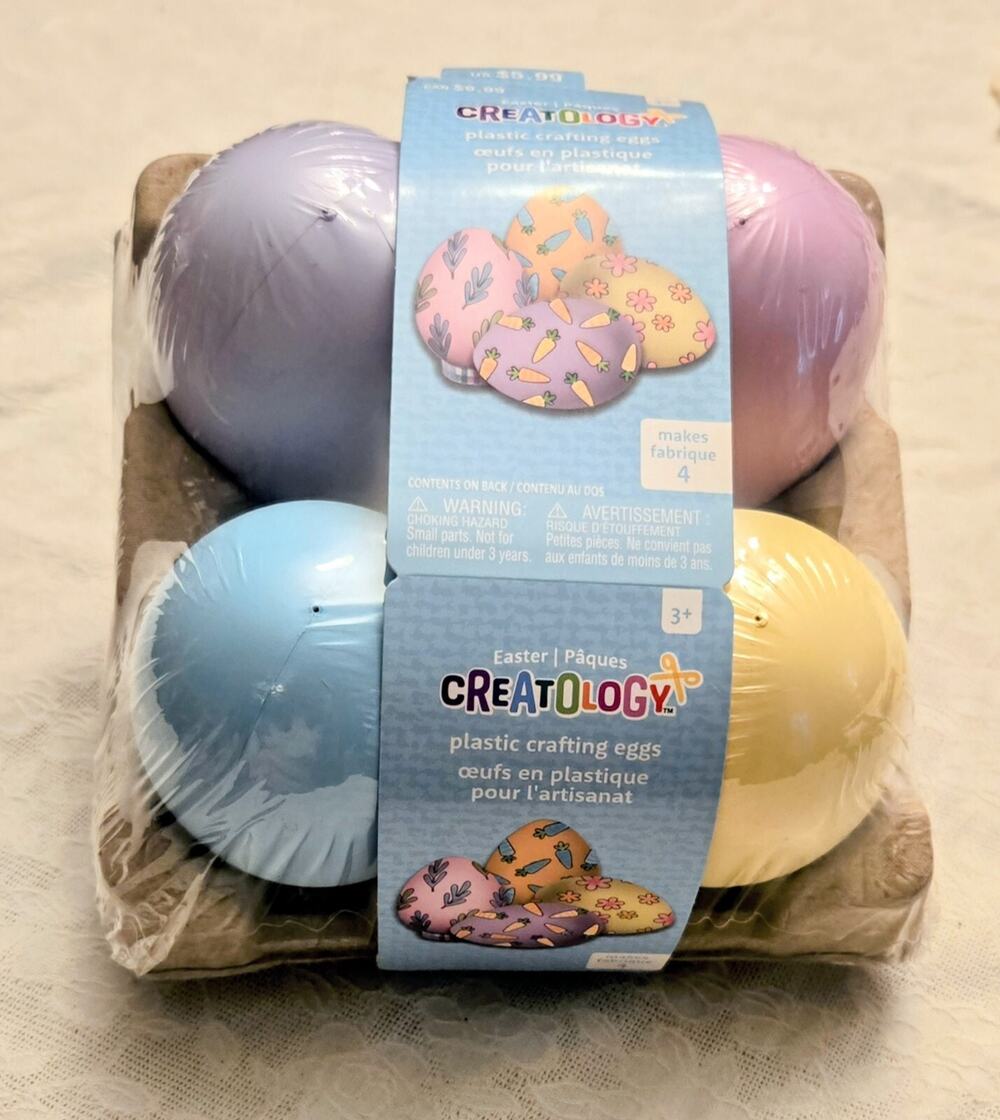 Creatology Plastic Crafting Easter Eggs Pack Of 4 Large Eggs Art Crafts Decor